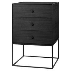 49 Black Ash Frame Sideboard with 3 Drawers by Lassen