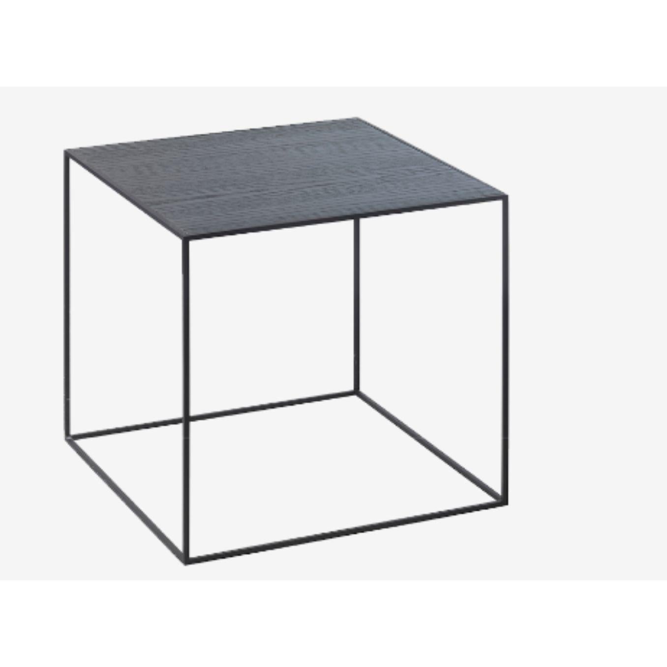 49 Black ash twin table by Lassen
Dimensions: W 49 x D 49 x H 0.5 cm 
Materials: finér, melamin, melamin, melamine, metal, veneer
Also available in different colours and dimensions.

By Lassen is a Danish design brand focused on iconic designs