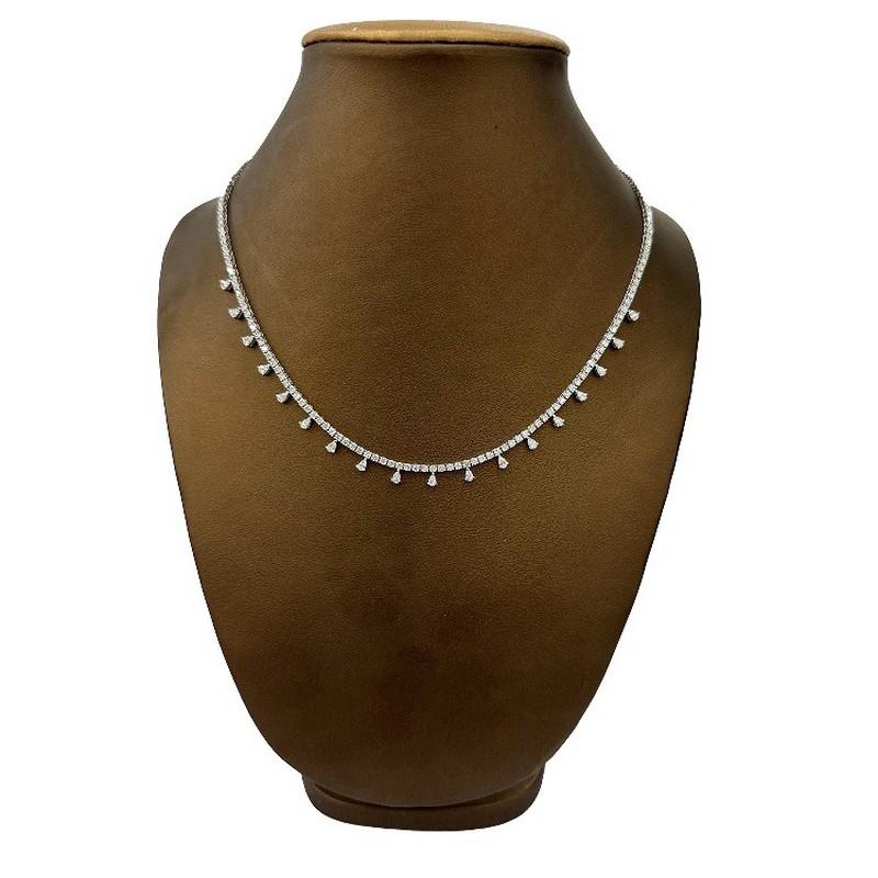 Modern 4.9 Carat Diamonds in 14K White Gold Necklace from the Classic Collection For Sale