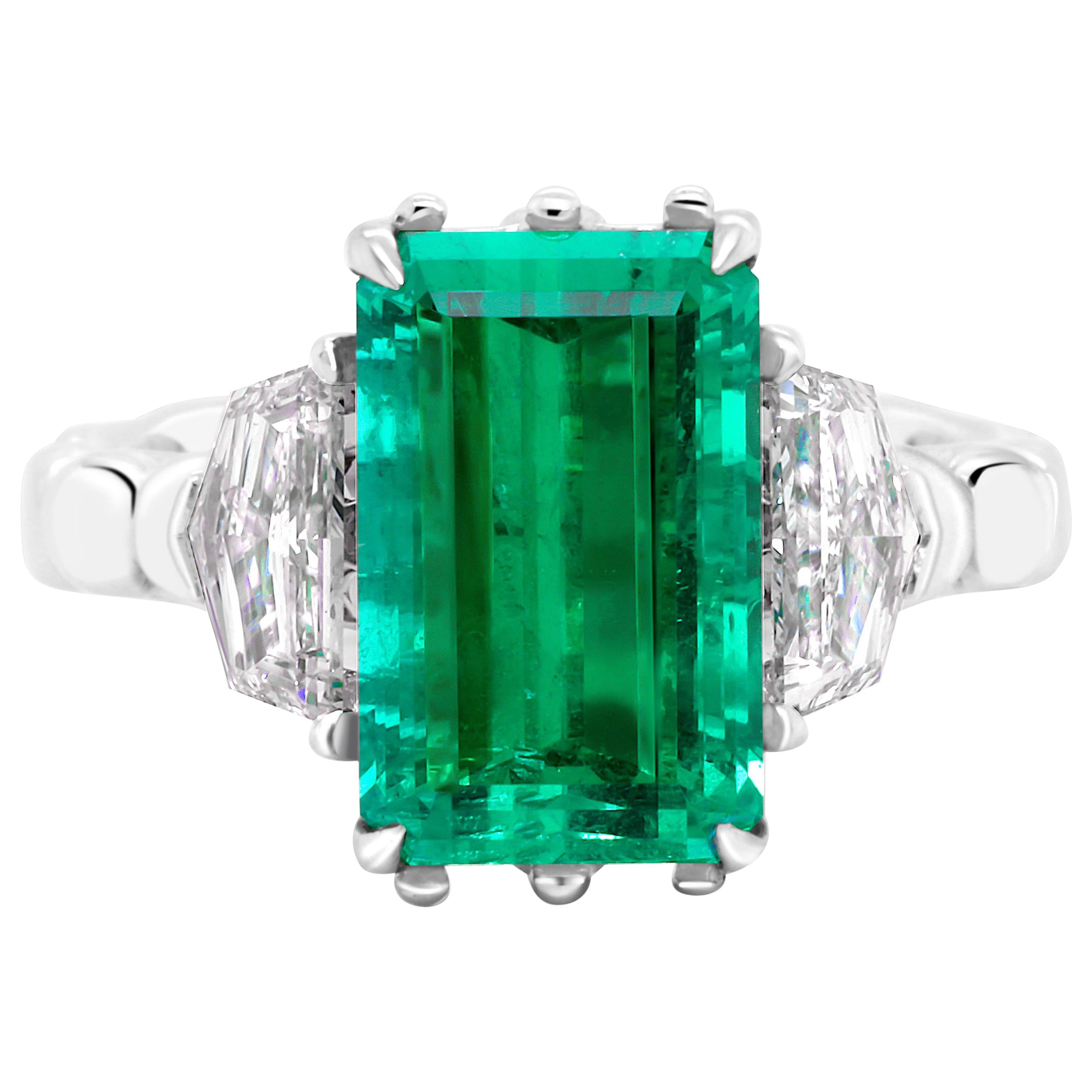 No-Oil Russian Emerald Paraiba 18 Karat Gold Diamond Ring For Sale at ...