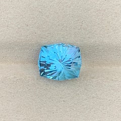 Gema de topacio azul cian de 4,9 quilates, tallada con precisión en forma octogonal, para anillos y joyas