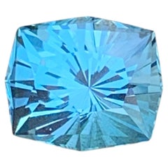 Gema de topacio azul cian de 4,9 quilates, tallada con precisión en forma octogonal, para anillos y joyas