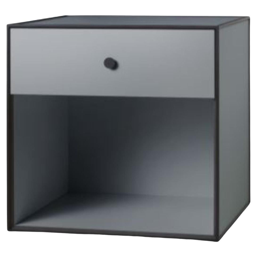 49 Dark Grey Frame Box with 1 Drawer by Lassen For Sale