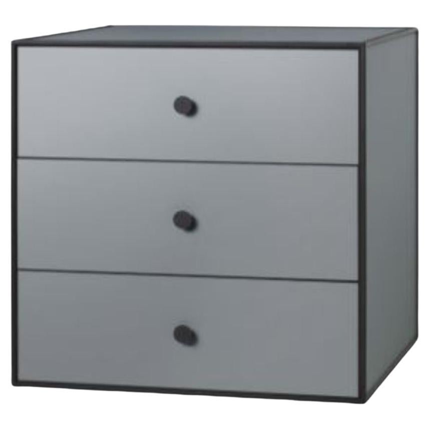 49 Dark Grey Frame Box with 3 Drawers by Lassen For Sale
