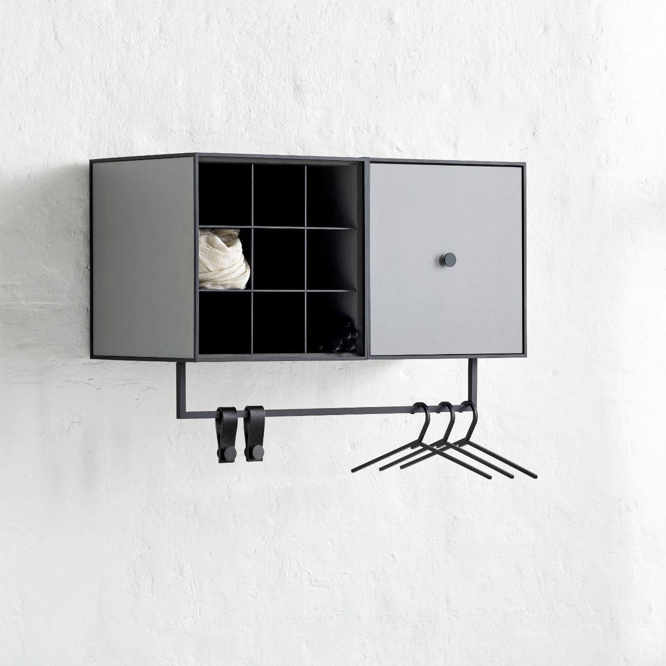 Modern 49 Dark Grey Frame Box with Door / Shelf by Lassen For Sale