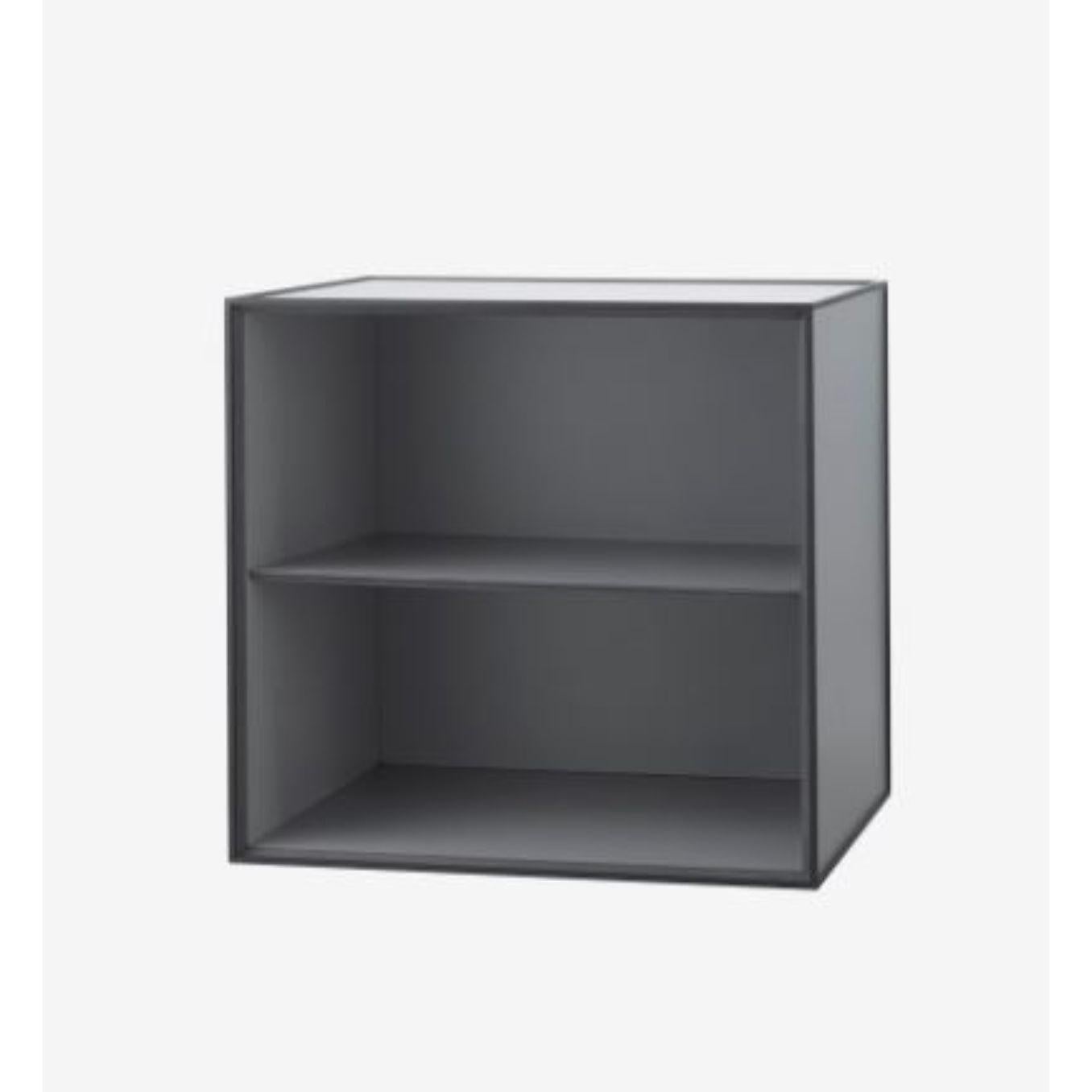 49 dark grey frame box with shelf by Lassen
Dimensions: D 49 x W 42 x H 49 cm 
Materials: Finér, Melamin, Melamin, Melamine, Metal, Veneer, Ash
Also available in different colours and dimensions. 
Weight: 14 Kg


By Lassen is a Danish design