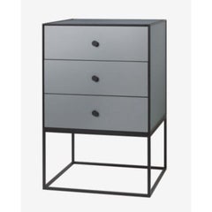 49 Dark Grey Frame Sideboard with 3-Drawers by Lassen
