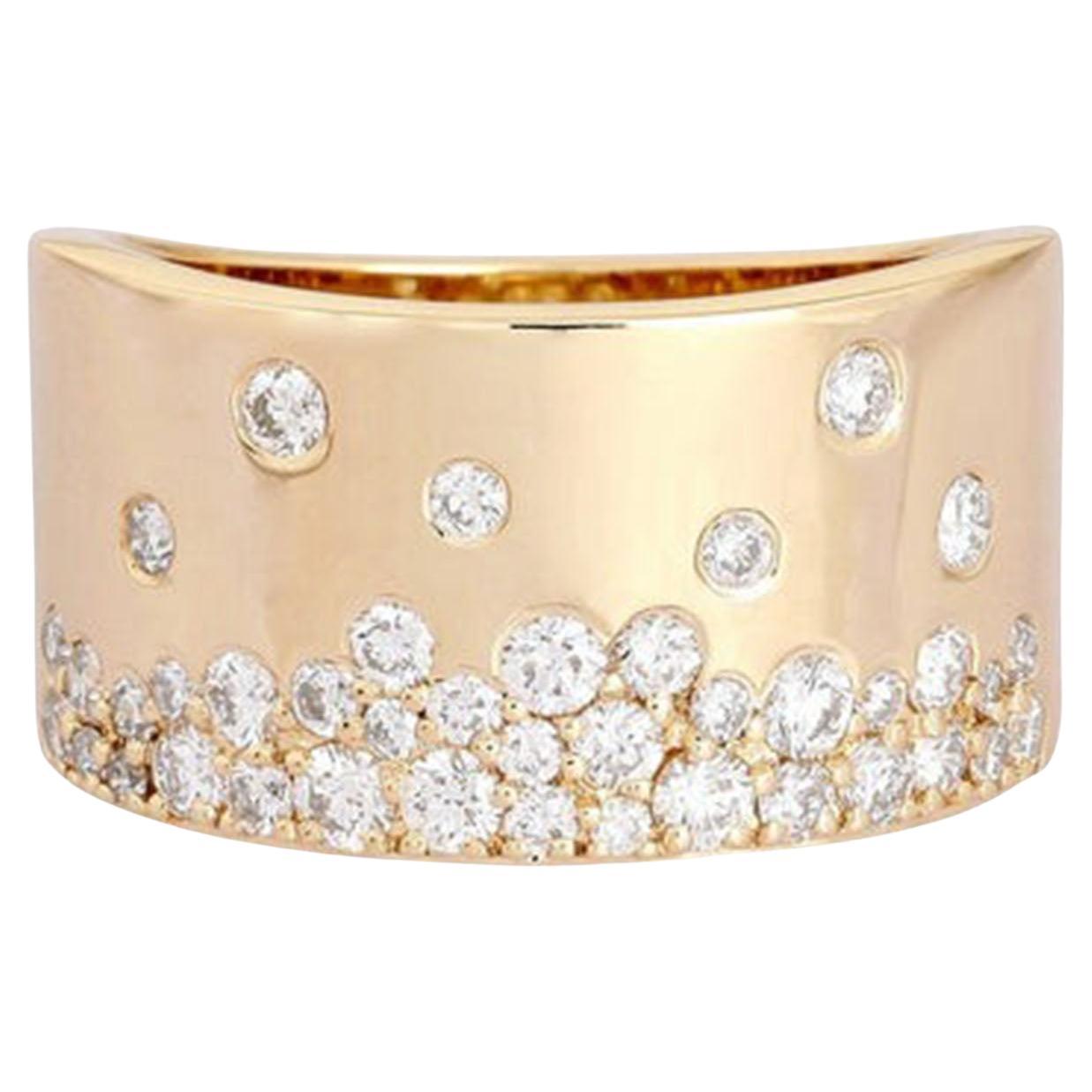 49 Diamants Bague Cigare en or jaune 14K (ou 18k sur demande)