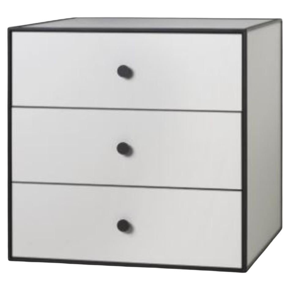 49 Light Grey Frame Box with 3 Drawers by Lassen For Sale