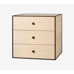 49 Oak Frame Box with 3 Drawers by Lassen