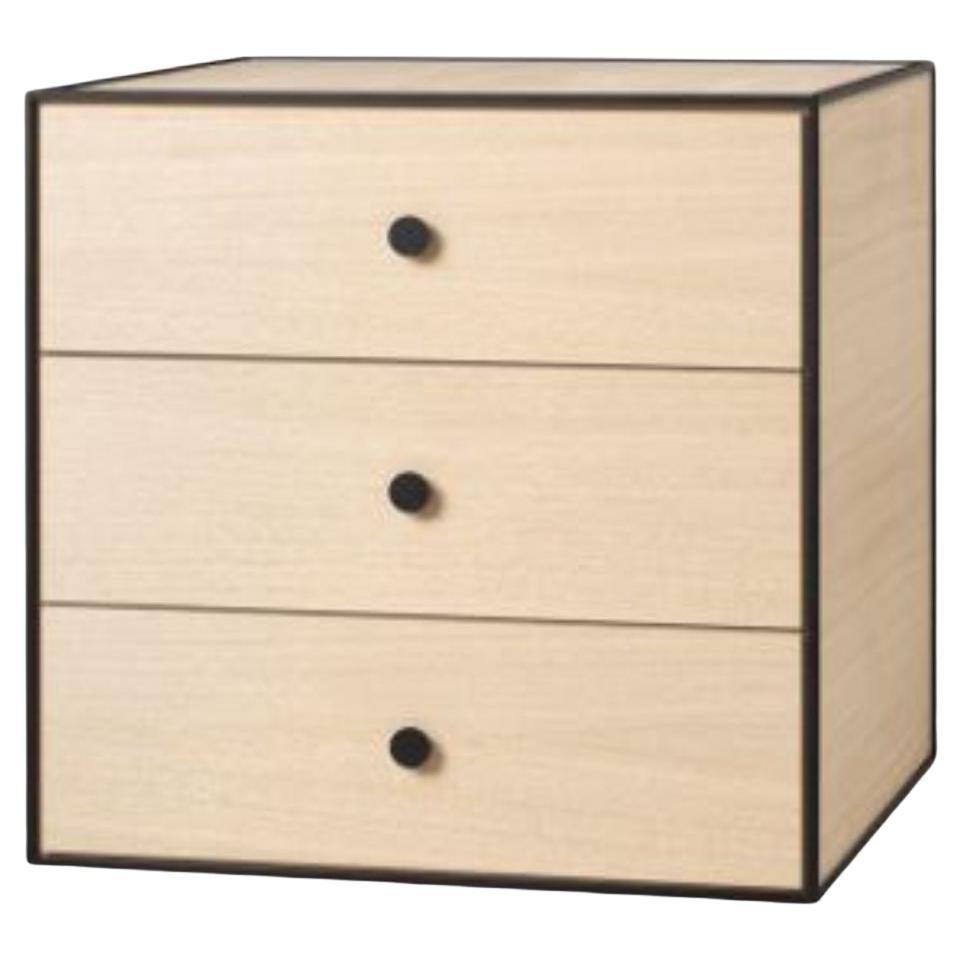 49 Oak Frame Box with 3 Drawers by Lassen