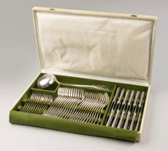 49-Piece Flatware Set - Christofle - Silver-Plated - Model Marly - Complete
