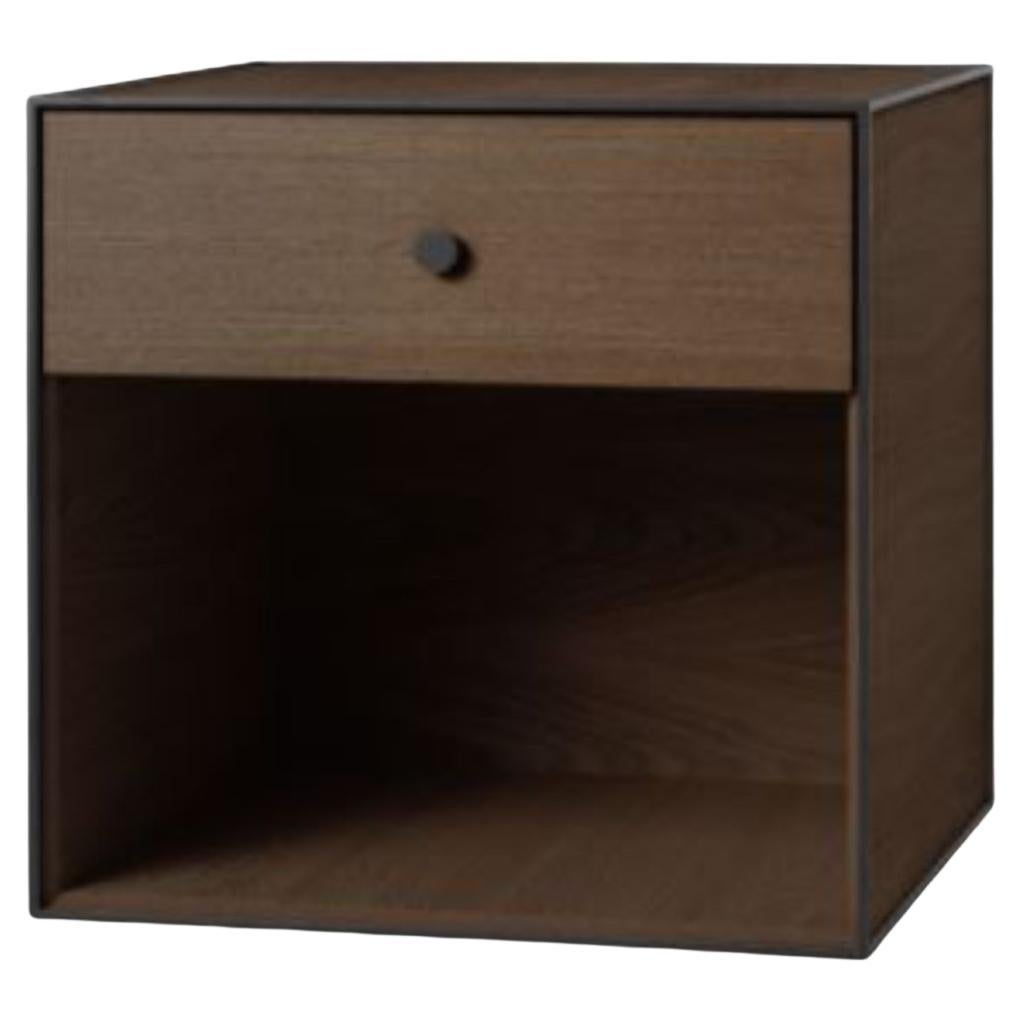 49 Smoked Oak Frame Box with 1 Drawer by Lassen For Sale