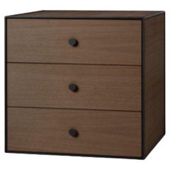 49 Smoked Oak Frame Box with 3 Drawers by Lassen