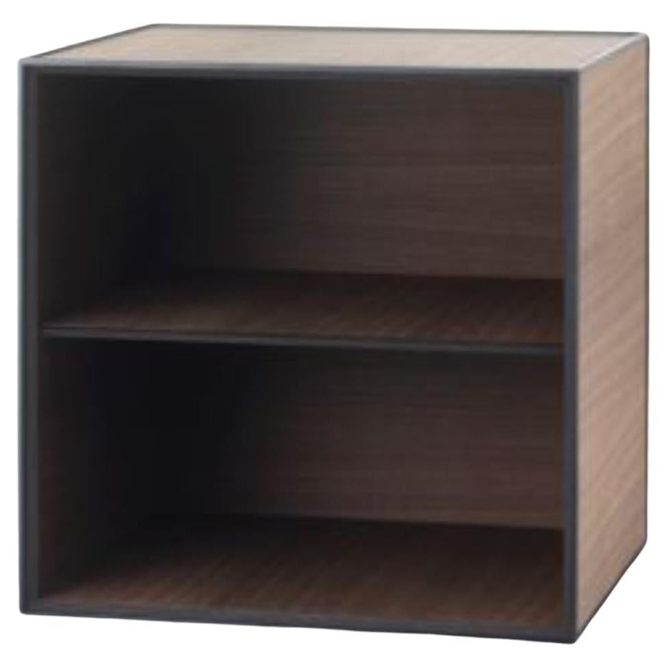 49 Smoked Oak Frame Box with Shelf by Lassen For Sale