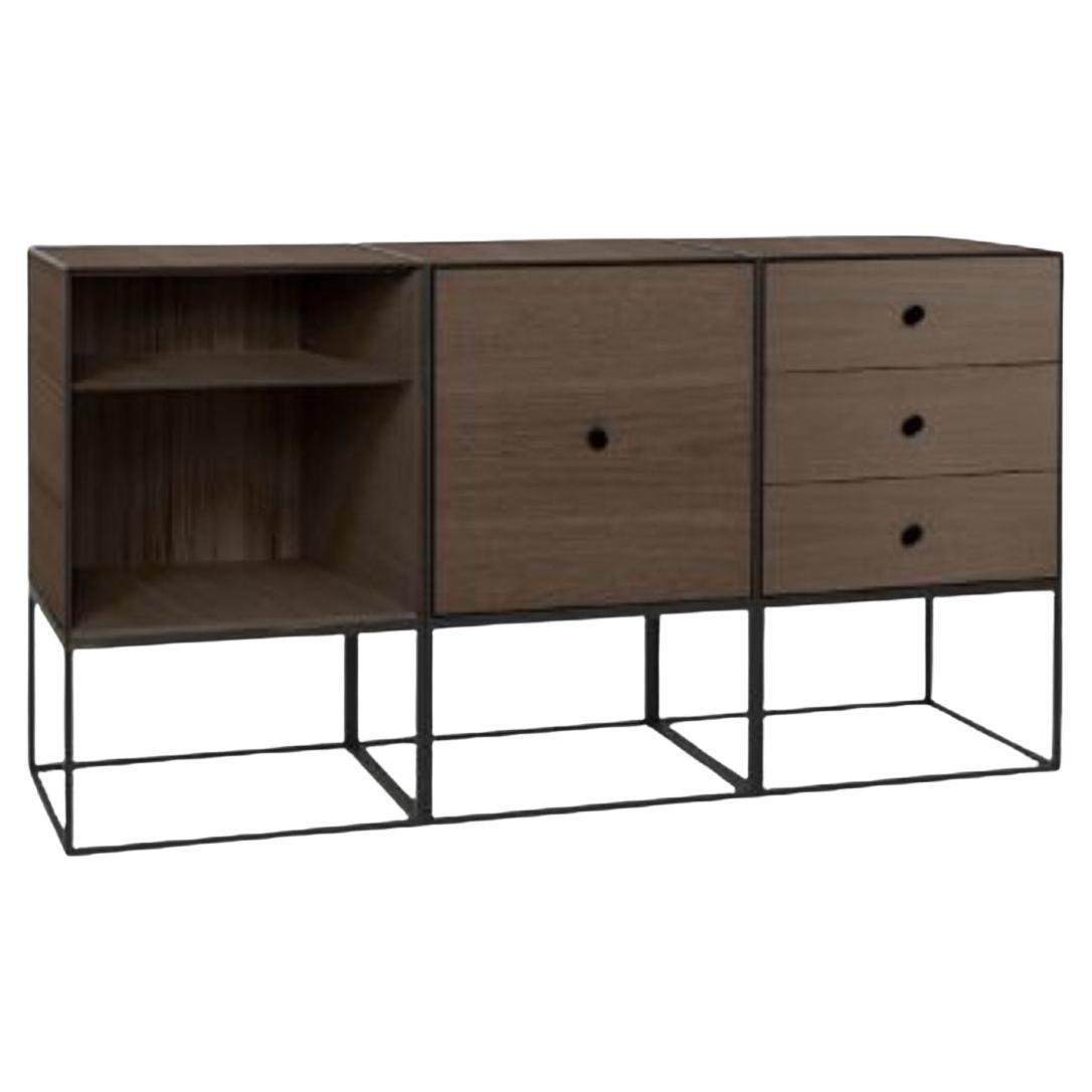 49 Smoked Oak Frame Sideboard Trio by Lassen