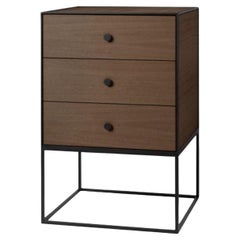 49 Smoked Oak Frame Sideboard with 3 Drawers by Lassen
