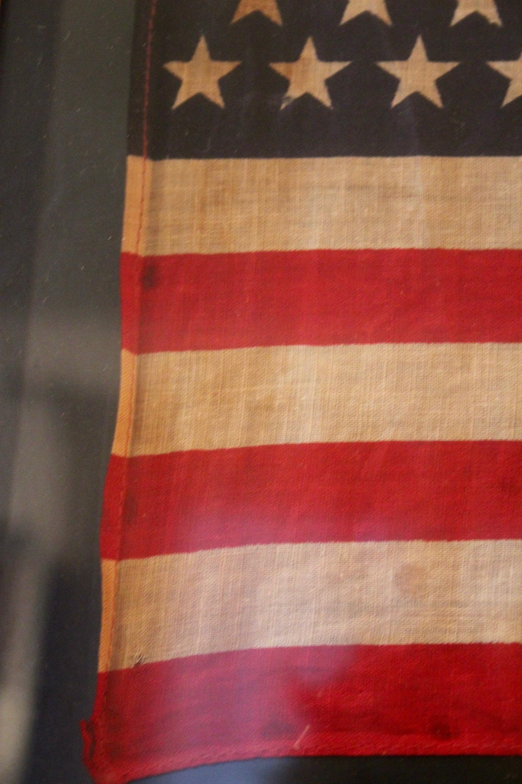 49-Star American Flag, Antique Printed on Silk, 20th Century 5