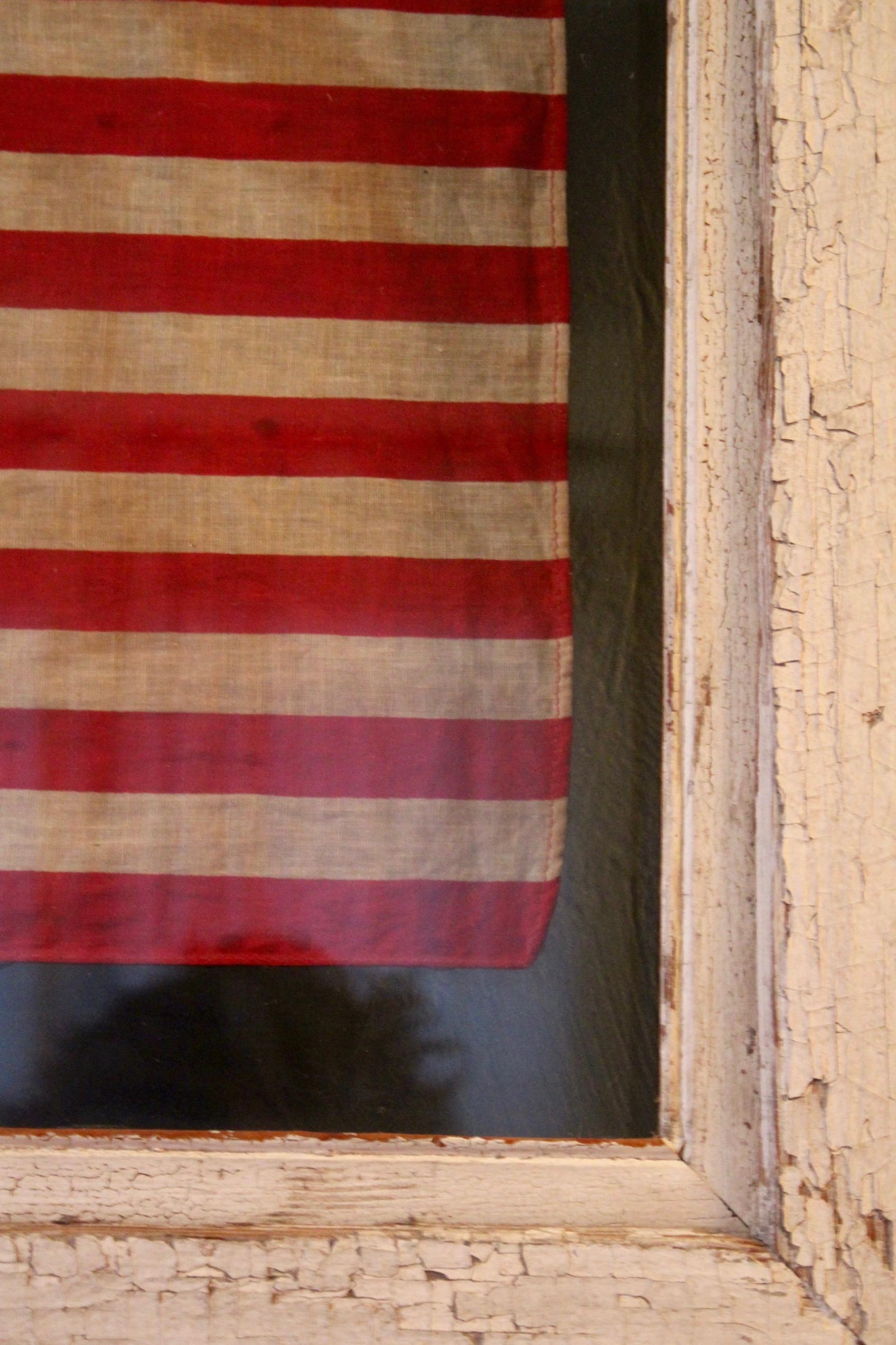Fabric 49-Star American Flag, Antique Printed on Silk, 20th Century