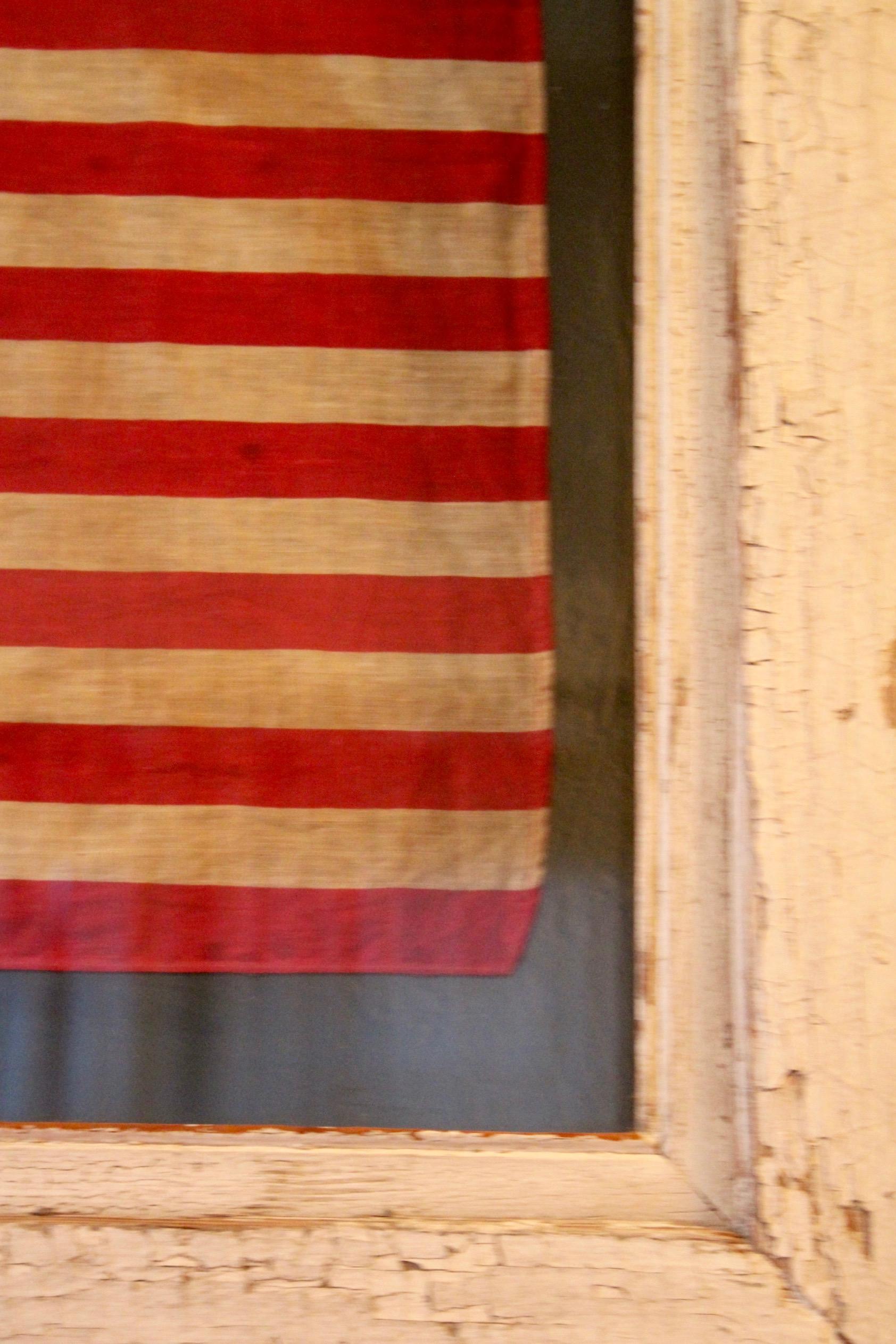 49-Star American Flag, Antique Printed on Silk, 20th Century 1