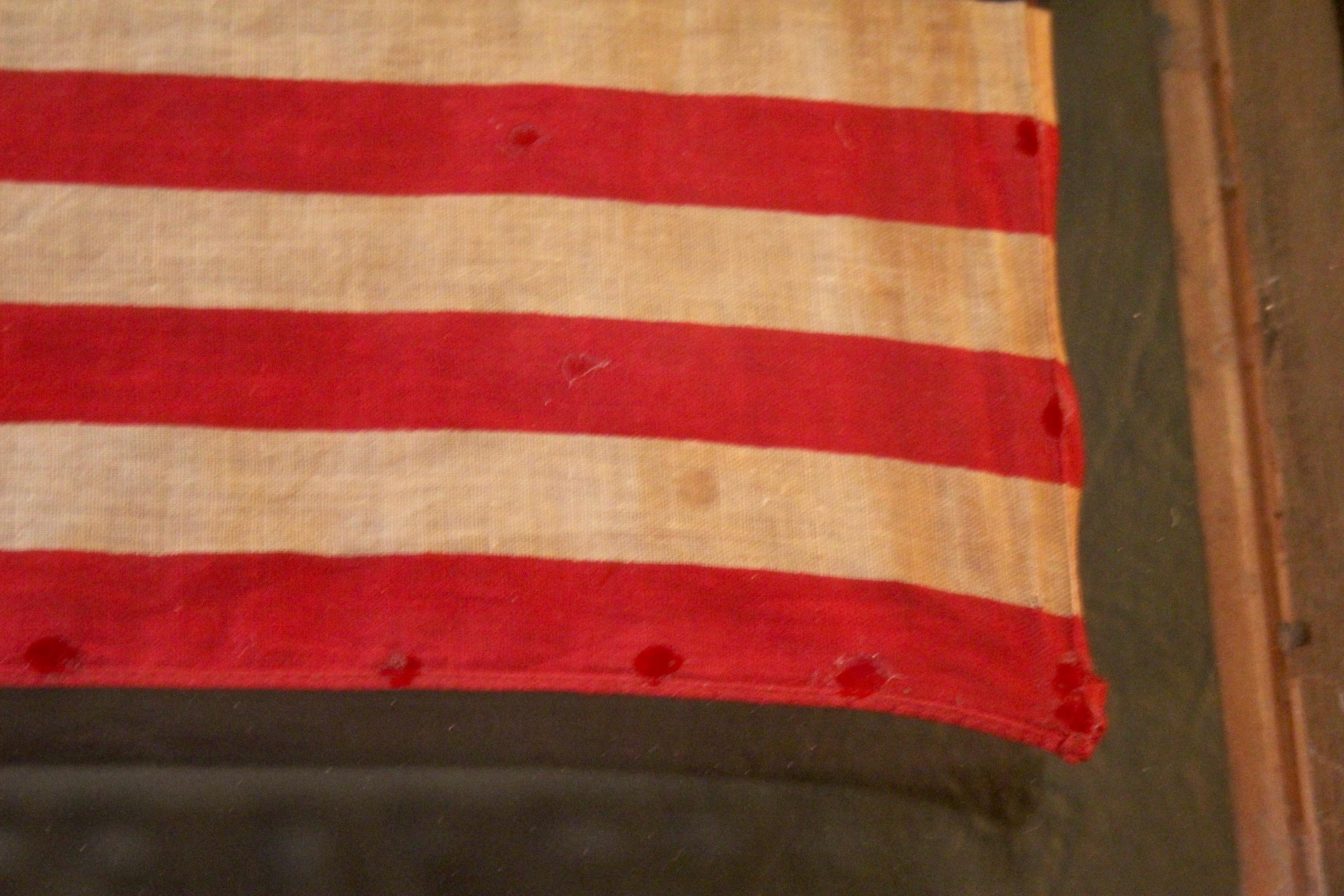 49-Star American Flag, Antique Printed on Silk, 20th Century 2