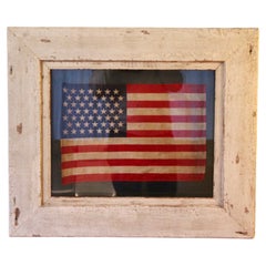 Amerikanische Flagge mit 49 Sternen, antik bedruckt auf Seide, 20. Jahrhundert