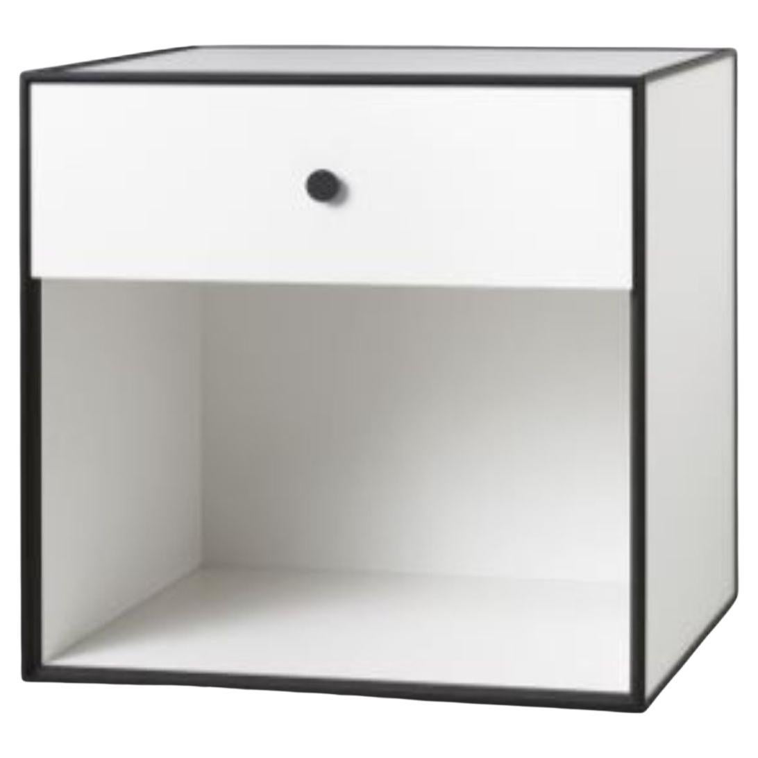 49 White Frame Box with 1 Drawer by Lassen For Sale