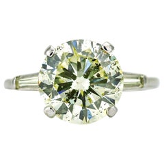 4.90 Carat 14 Karat White Gold Round Solitaire Diamond Engagement Ring