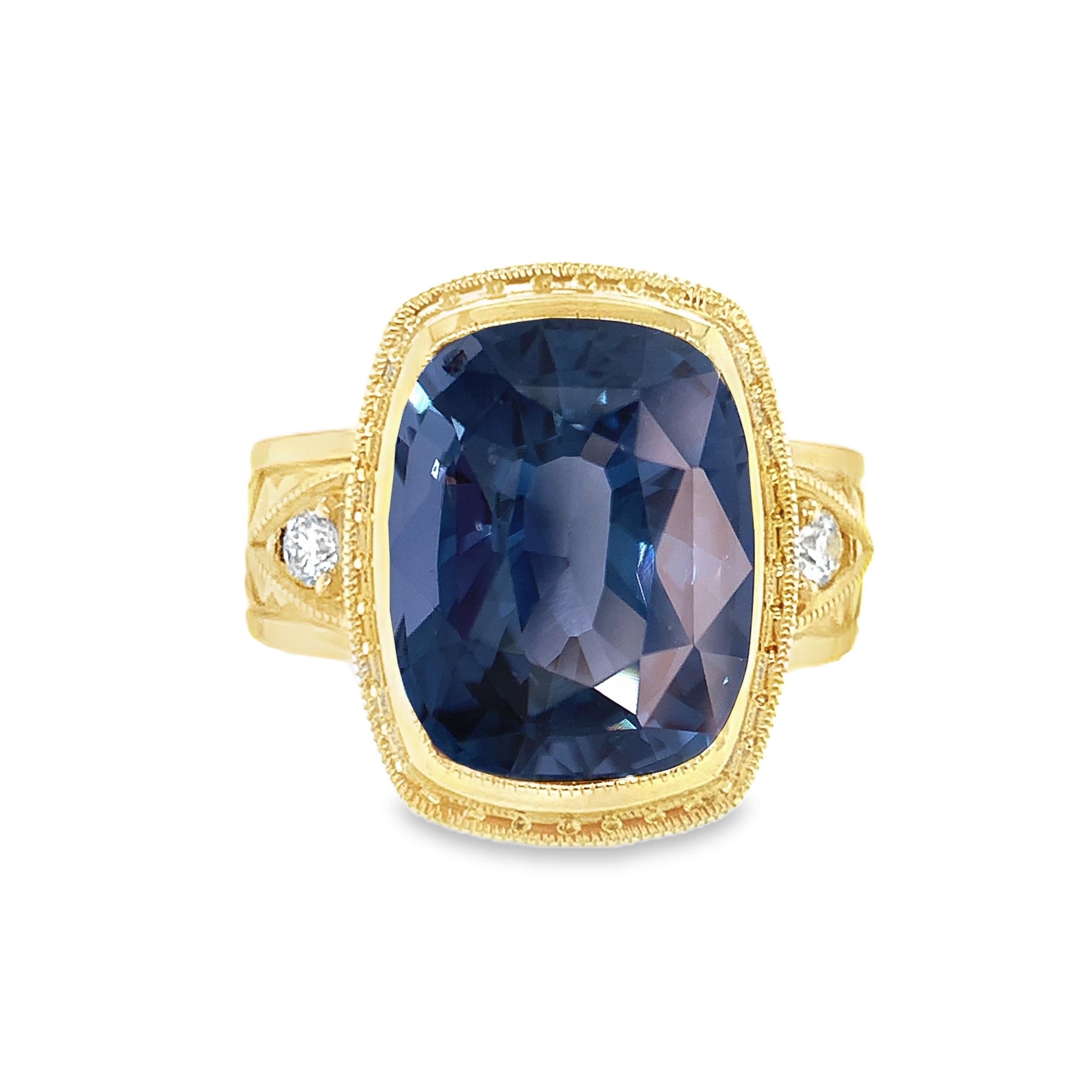 Coussin de spinelle bleu de 4,90 carats, pierre précieuse non sertie, certifiée GIA en vente 8