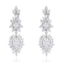 4.90 Carat Diamond 14 Karat White Gold Chandelier Earrings