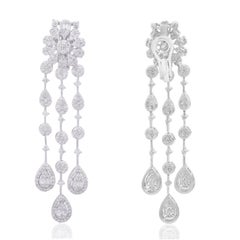 4.90 Carat Diamond 18 Karat White Gold Chandelier Earrings
