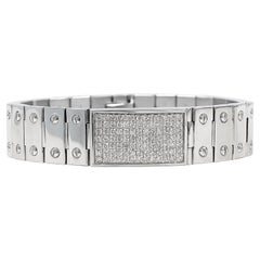 4.90 Carat Diamond Id Link Bracelet pour homme en or blanc 14K 59.4 Grammes