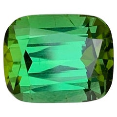4.90 Carat Natural Faceted Green Tourmaline Cushion Shape Gemstone