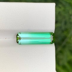 4.90 Carat Natural Loose Bicolor Tourmaline Stone Emerald Cut Afghan Gemstone