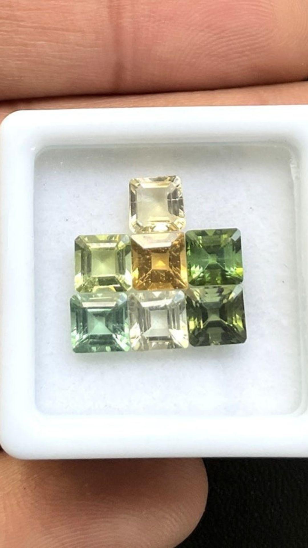 Art Deco 4.90 Carats Mix Match Tourmaline Pair, Multi Color Tourmaline Square Cut For Sale