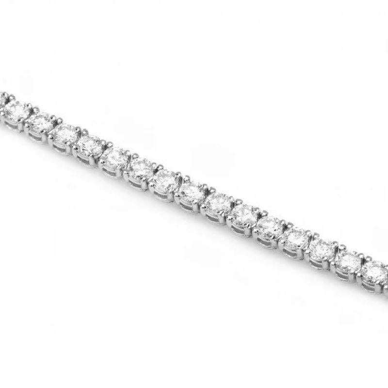 4.90 Carats Natural Diamond 18K Solid White Gold Bracelet 

Total Natural Round Diamonds Weight: Approx. 4.90 Carats (color G-H / Clarity SI1-SI2)

Bangle Wrist Size is:  7 inches

Bracelet total weight: Approx. 10g

Disclaimer: all weights,