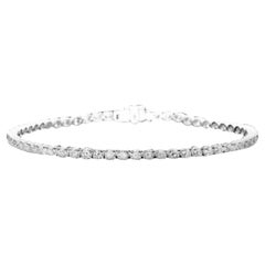 4.90 Carats Natural Diamond 18K Solid White Gold Bracelet 