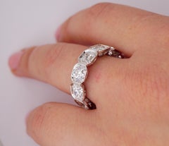 4.90 Ct Round Diamond Bezel Set Octagonal Eternity Band