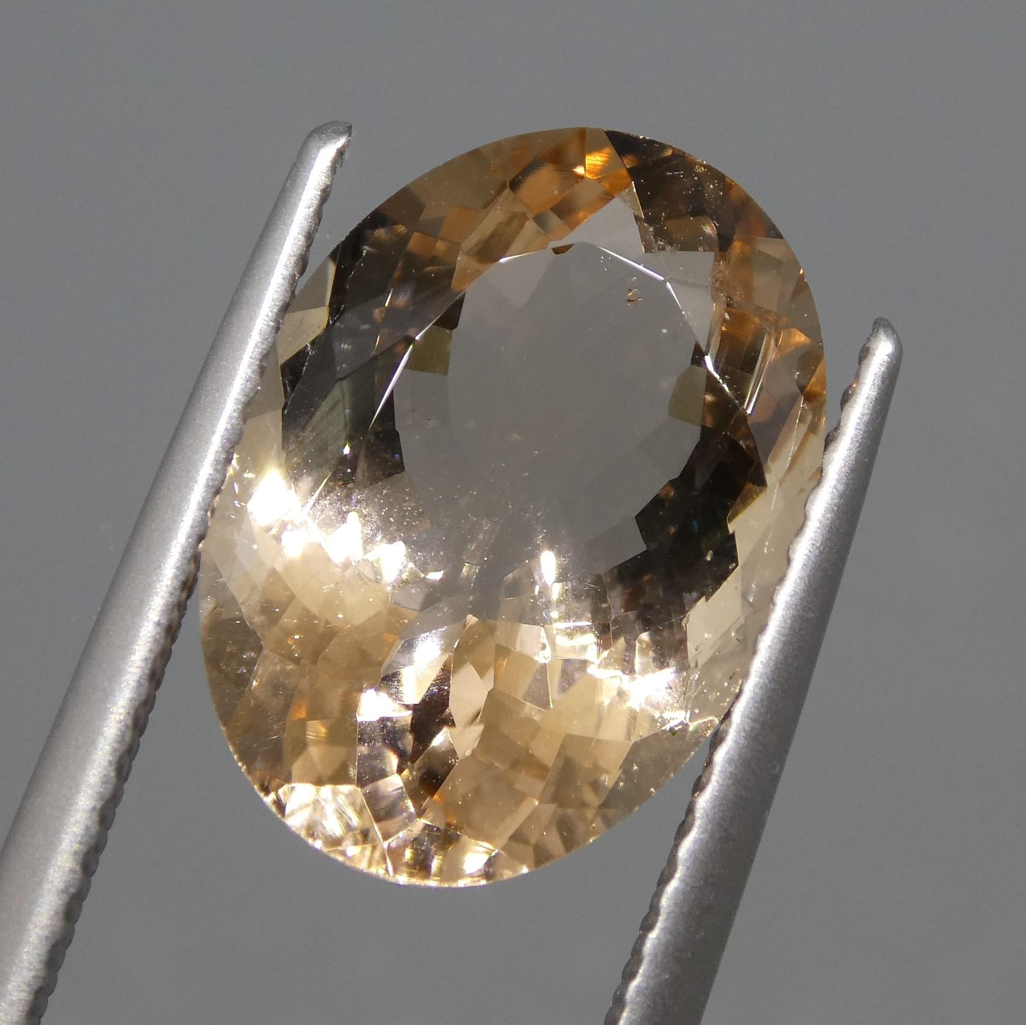 4.90ct Oval Morganite In New Condition For Sale In Toronto, Ontario