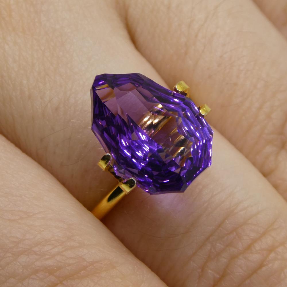 Description:

Gem Type: Amethyst
Number of Stones: 1
Weight: 4.9 cts
Measurements: 14.00 x 10.00 x 7.10 mm
Shape: Pear
Cutting Style Crown: Modified Brilliant
Cutting Style Pavilion: Mixed Cut
Transparency: Transparent
Clarity: Very Slightly