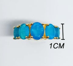 4,90cts Blauer Opal Ring. Sterling Silber in 18K Gold plattiert.