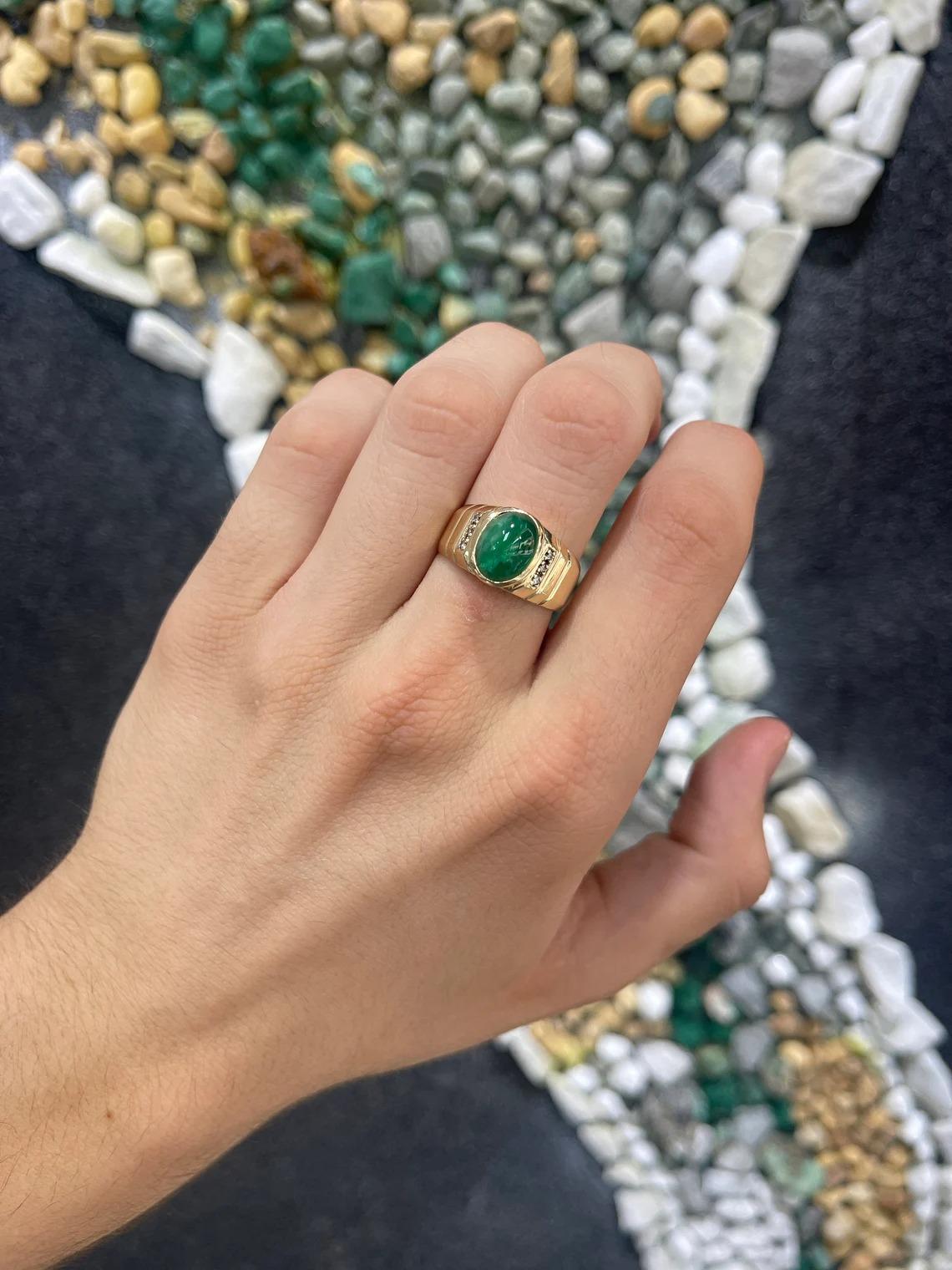 emerald stone gold ring for men