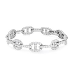4.91 Carat Diamond Chain Link Bracelet 18K White Gold