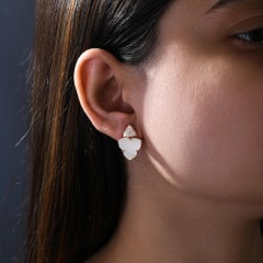 4,91 Karat Perlmutt 0,29 Karat SI/H Diamant-Ohrringe 18 Karat Roségold