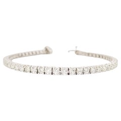 4.90 Carat Round Brilliant Natural Diamond Tennis Bracelet 18 Karat White Gold