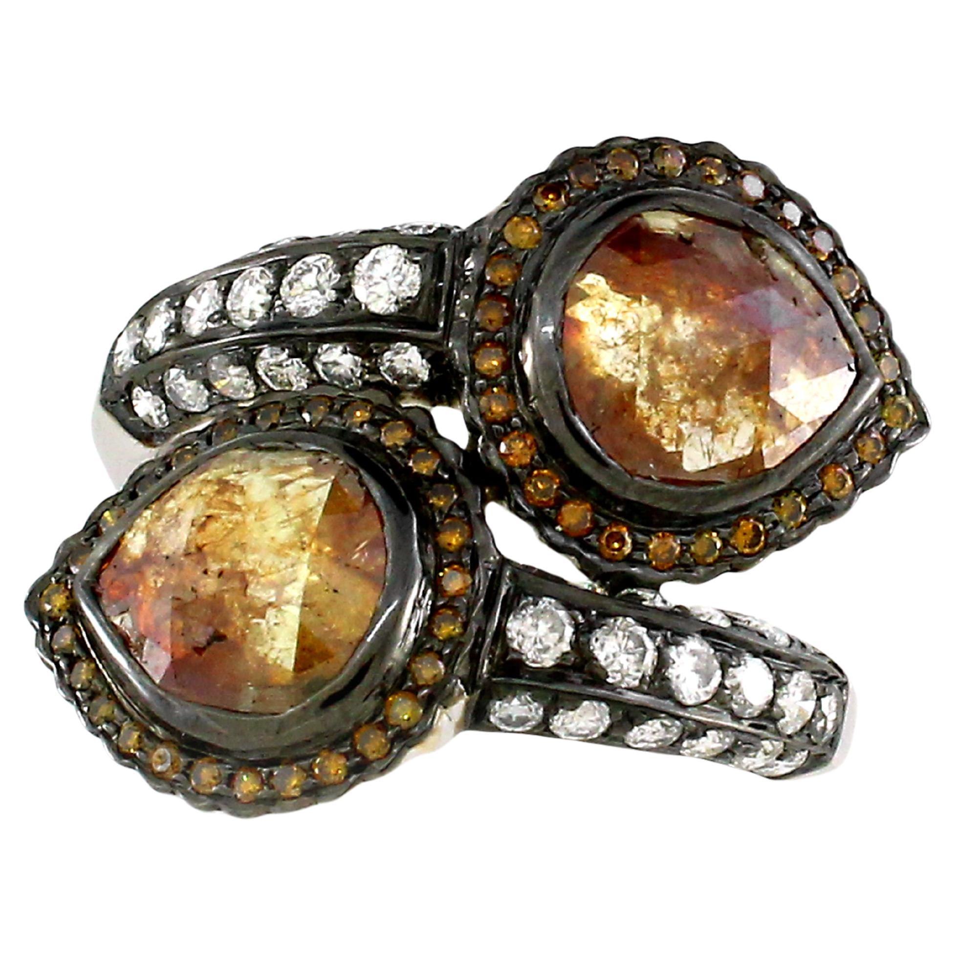 4.91 cts of Mixed and White color Diamond Ring