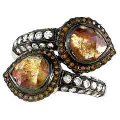 Bague de 4,91 cts de diamant mixte et de couleur blanche