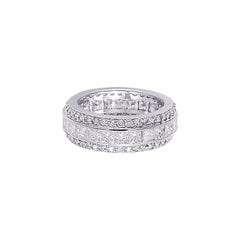 Eternity-Ring mit 4,92 Karat natürlichem Diamant G SI 18K Weißgold Breite 7 mm