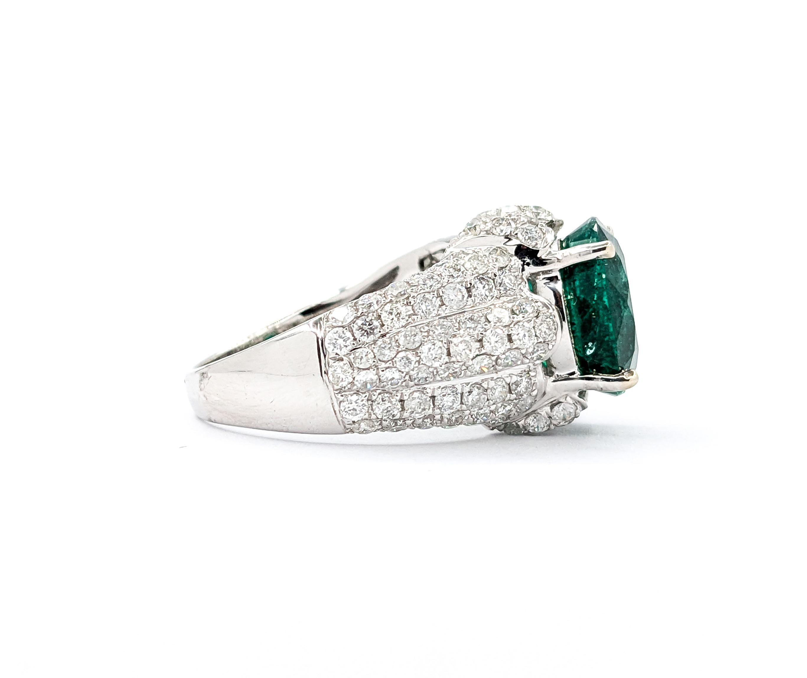 4,92ct natürlicher Smaragd & 1,91ctw Diamantring in Weißgold 5