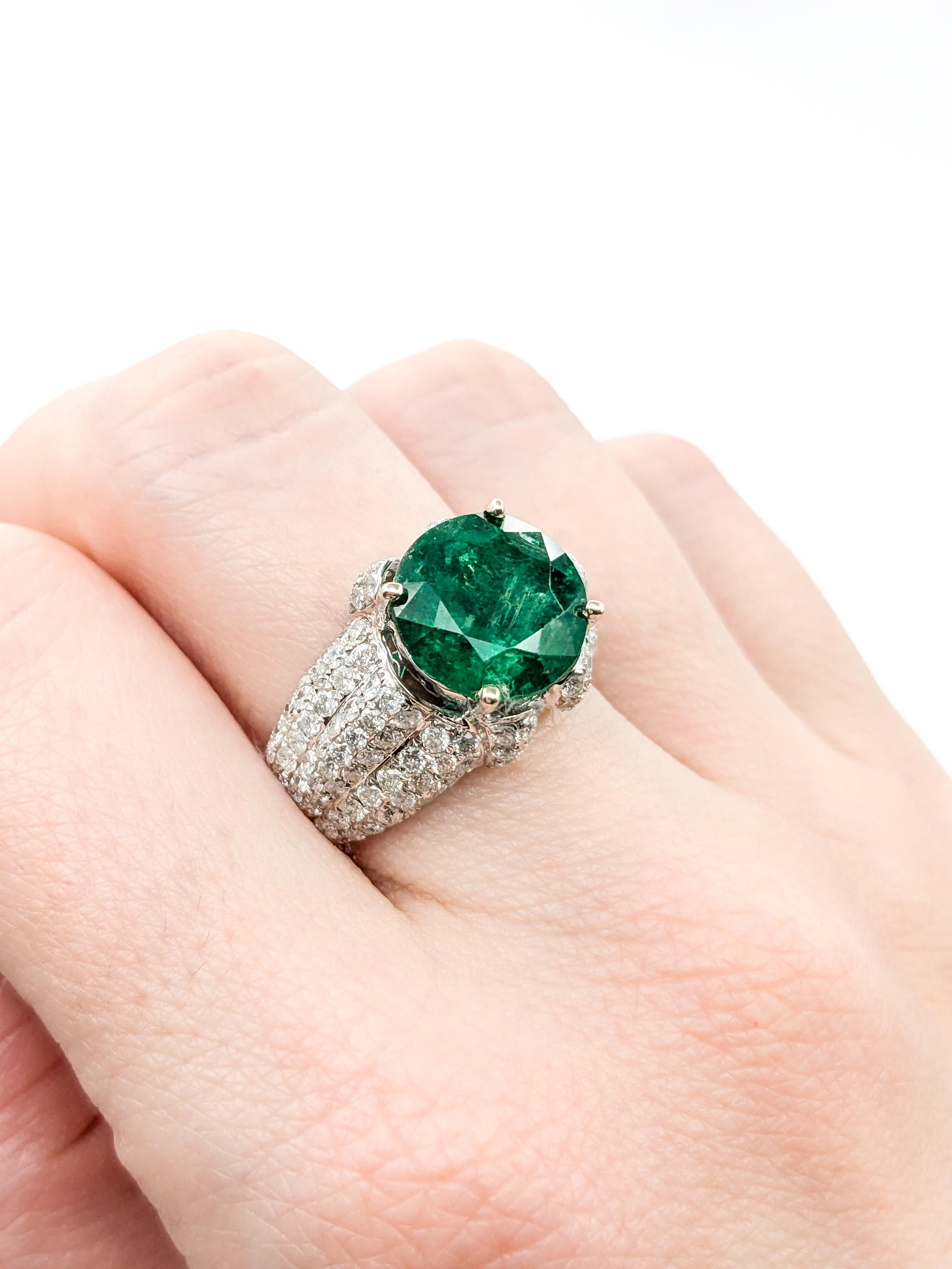 4,92ct natürlicher Smaragd & 1,91ctw Diamantring in Weißgold 1